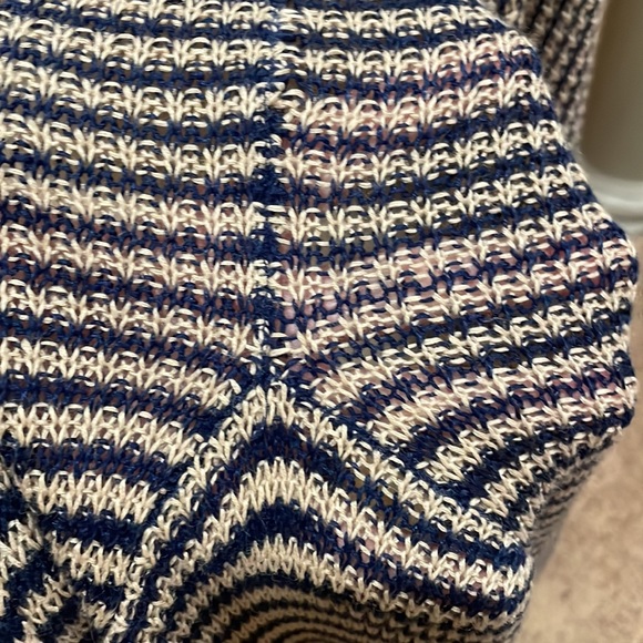 BCBG MaxAzria Watson Oversized Draped Open Front Knit Striped Cardigan Sweater - Picture 9 of 12